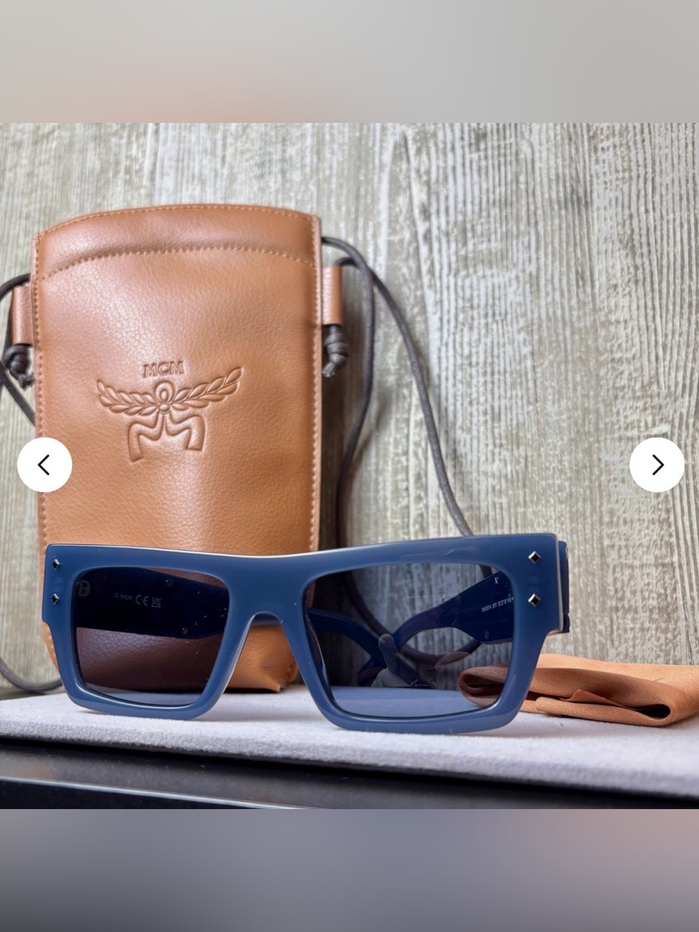 MCM Blue Sunglasses + with Leather Carrying Case